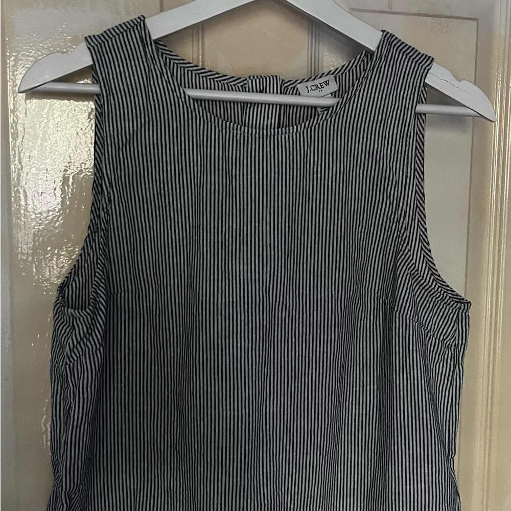 J. Crew Striped Button Back Shell Tank